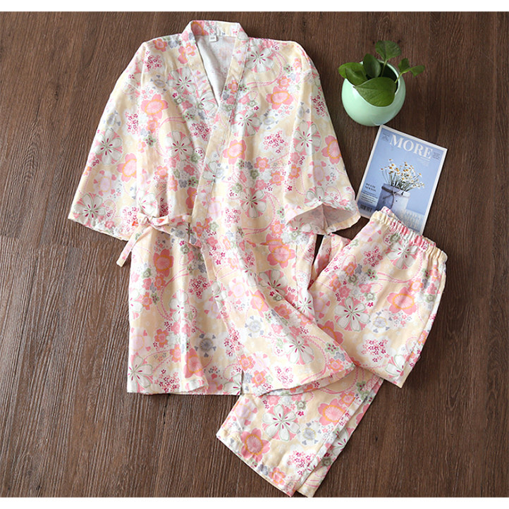 R-391和服睡衣女浴袍系带开衫DIY服装纸样1:1日式家居服裁剪图