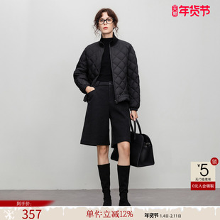 德玛纳针织立领90鸭绒羽绒服女25冬季新款设计感拼接菱格保暖外套