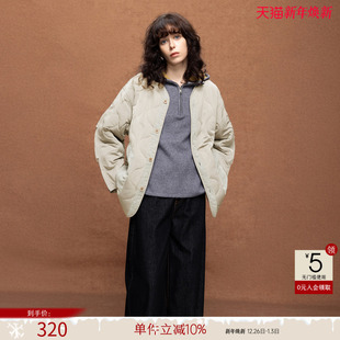 德玛纳拼接灯芯绒葫芦绗线棉衣女25冬季 简约中长保暖棉服外套 新款