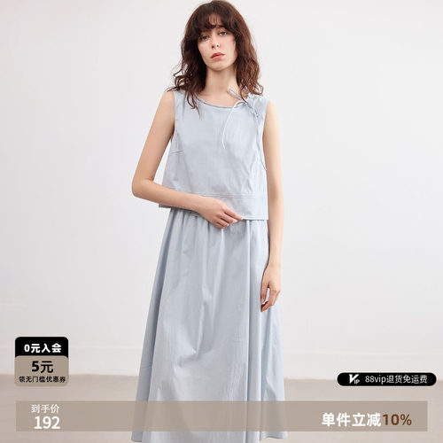 德玛纳假两件牛仔连衣裙夏季新款