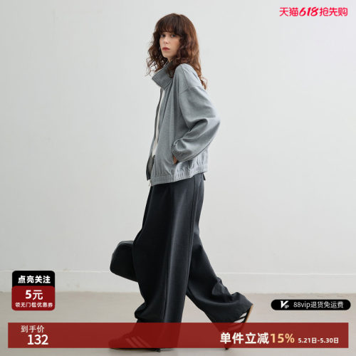 德玛纳春季撞色翻领宽松短外套