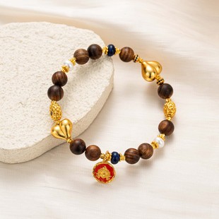 青金石虎眼石天然珍珠沉香木手串国风百搭手链男女同款手饰品