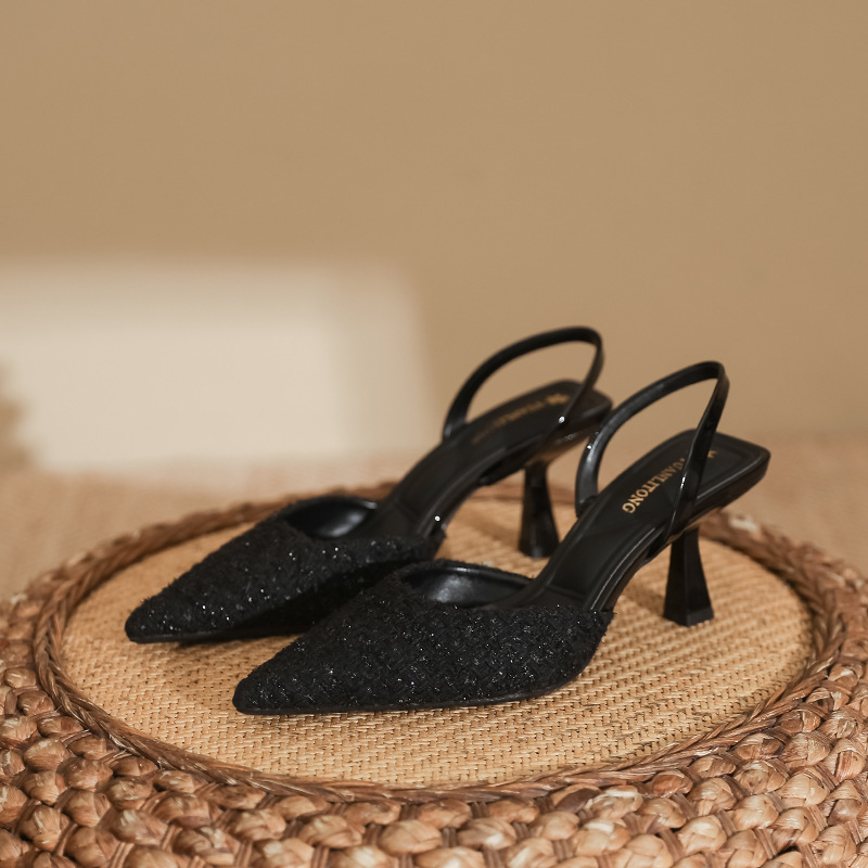 包头后空气质新中式旗袍裙子鞋