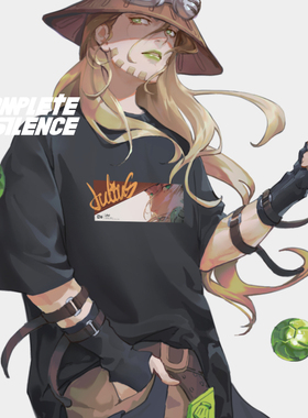 JOJO的奇妙冒险 | SBR 杰洛同人自制周边黑色纯棉宽松短袖T恤学生