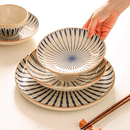 日式 蓝色菜盘家用高级感轻奢餐盘 盘子深盘陶瓷餐具高颜值好看