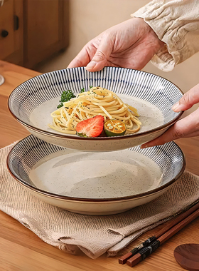 釉下彩复古盘子家用菜盘2025新款中式餐具碗碟高级感碟子日式餐盘