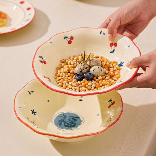 中式陶瓷新年盘子菜盘家用