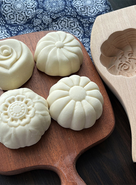 过年做蒸馒头包子模具木质印字家用福寿花样馍馍烘焙爱心压花青团