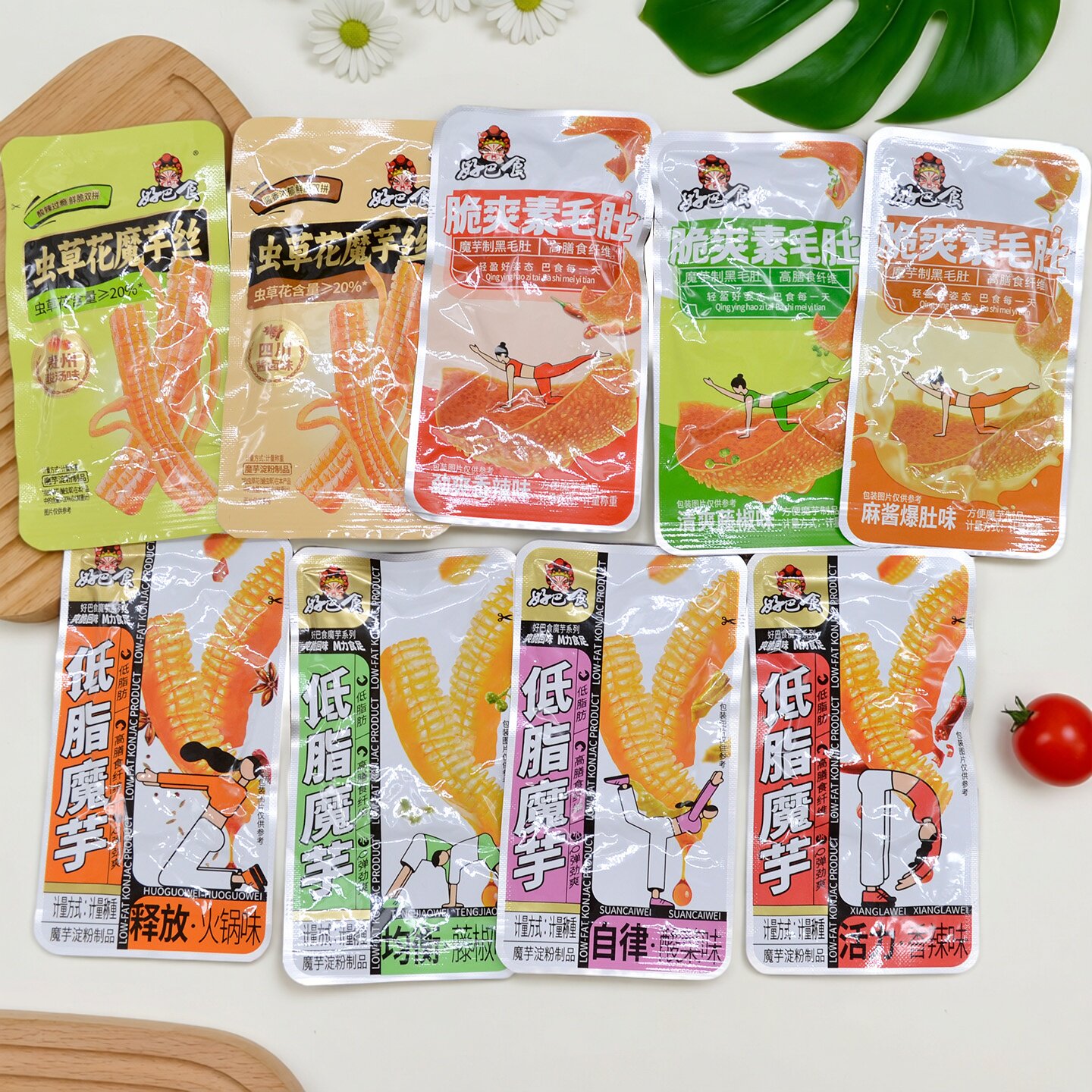 好巴食魔芋爽低脂解馋爽零食素毛肚香辣丝网红辣条休闲夜宵小吃
