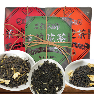 三花茉莉花茶精制版100g成都茶厂蟹目香珠花毛峰老三花茶叶经典装
