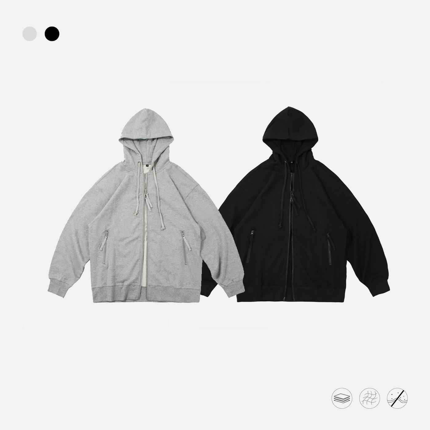 重磅连帽开衫卫衣大码cleanfit