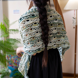 手工diy钩织小丽江披肩材料包十刻云团渐变色毛线新手礼物送女友