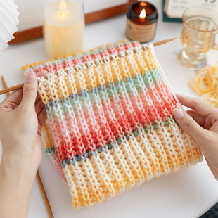 手工diy十刻云团渐变线编织双元宝围巾材料包自制礼物秋冬保暖