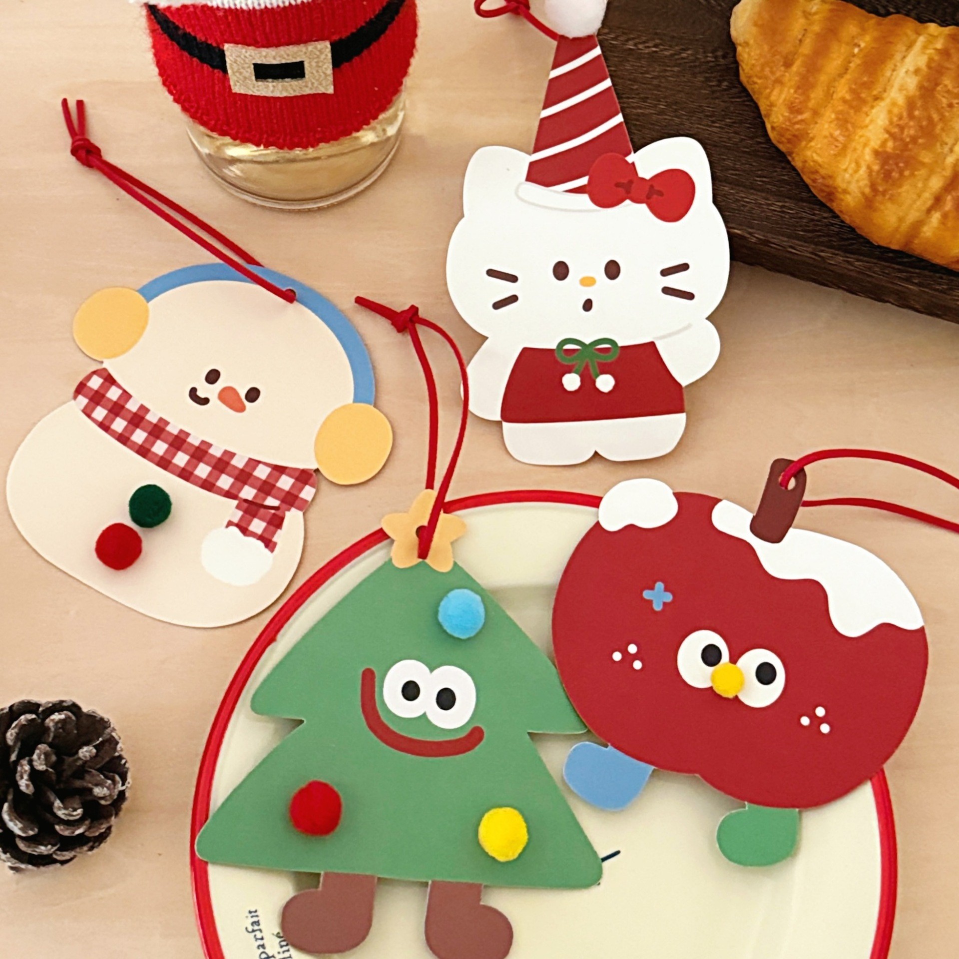 可爱圣诞风礼品贺卡挂绳少女心礼物装饰挂坠卡片祝福吊卡