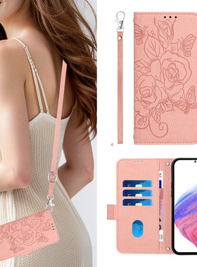 适用小米红米Note14pro手机壳Note13/15Tpro外壳斜挎背挂绳xaiomi 14全包防摔T/R/C翻盖皮redmi15电话套5g女