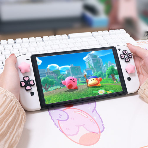 任天堂 switch/oled硅胶按键贴NS摇杆帽十字方向按键帽爱心款配件