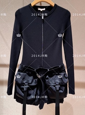 专柜正品JR2025秋季新款黑色机车风连体裤套装连衣裙女士XRJ5L02C