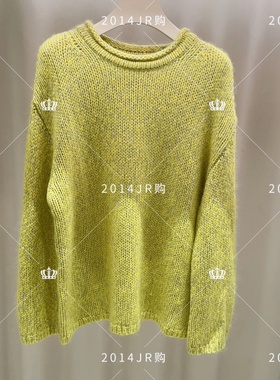 专柜正品JR2025秋季新款女装绿色圆领休闲针织衫XRJ5M09C