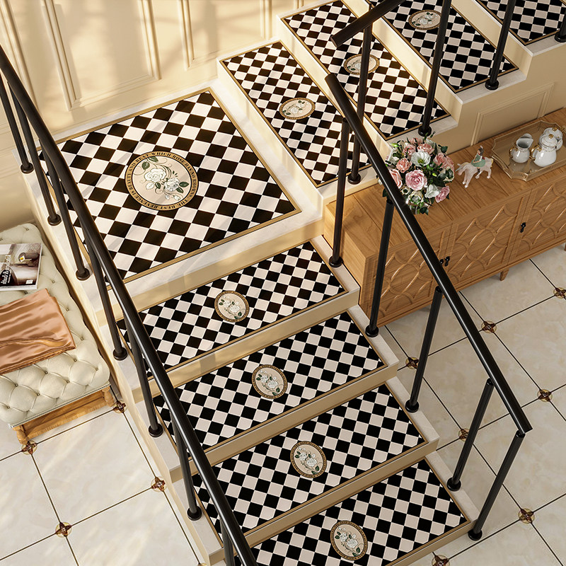 时尚轻奢实木楼梯踏步垫免胶自粘pvc可擦洗家用防滑楼梯垫可定制,居家布艺,楼梯垫,淘宝优惠券,粉丝福利购,淘宝优惠卷