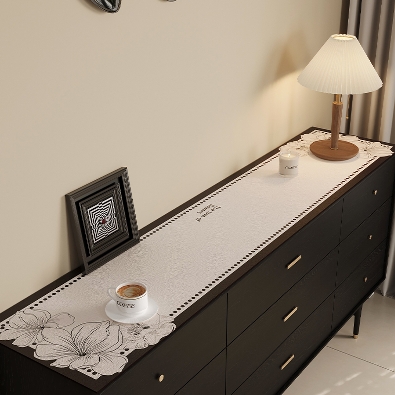 dmf简约现代双面革防水防油桌垫