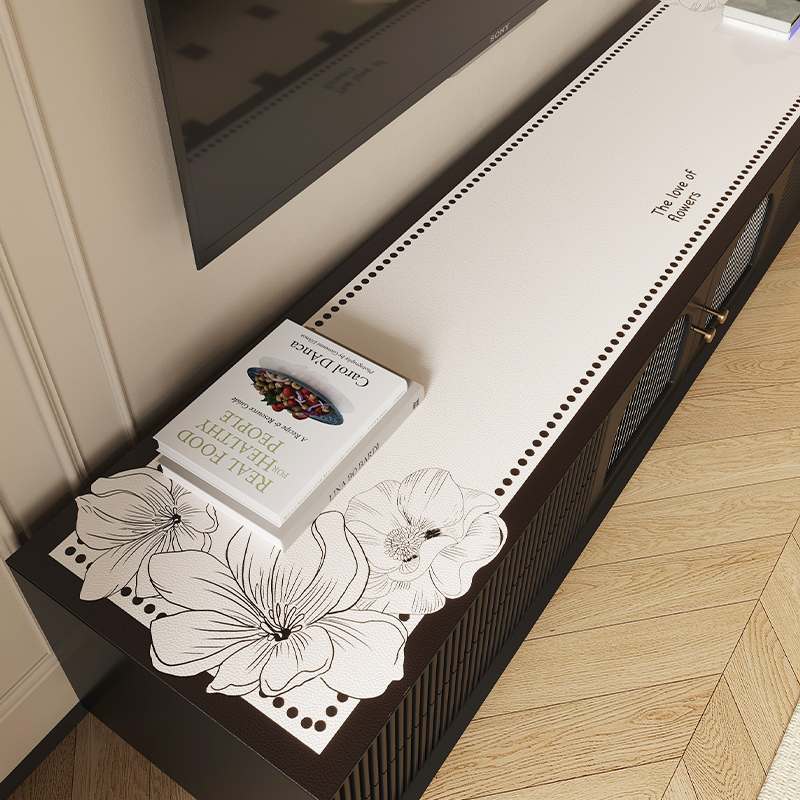 dmf轻奢双面革电视柜桌垫台布