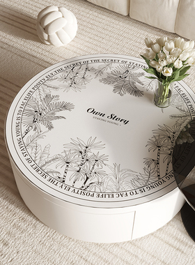 轻奢高级感圆形小茶几垫家用现代简约风防水防油防烫免洗保护桌垫