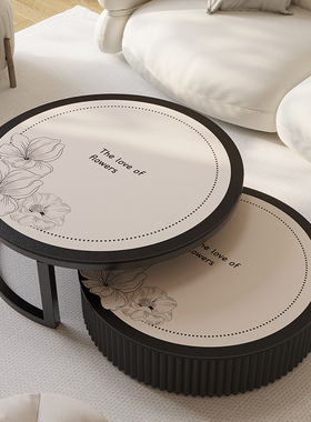 圆形茶几垫小圆桌桌布轻奢高级感桌垫防水免洗皮革餐桌垫桌面垫子