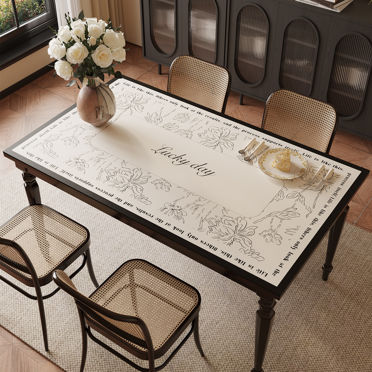 轻奢高级感防水防油皮革桌布