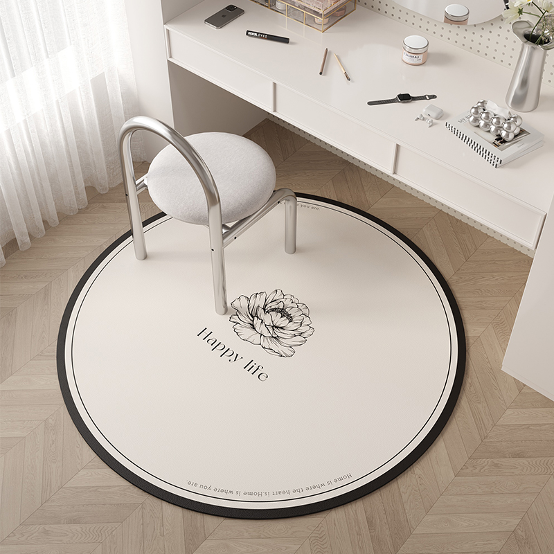 dmf书房圆形地垫防水防滑小地垫