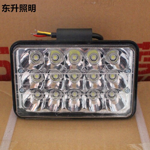5寸方15珠反光杯12v24v拖拉机收割机怪手LED大灯货车改装射灯超亮