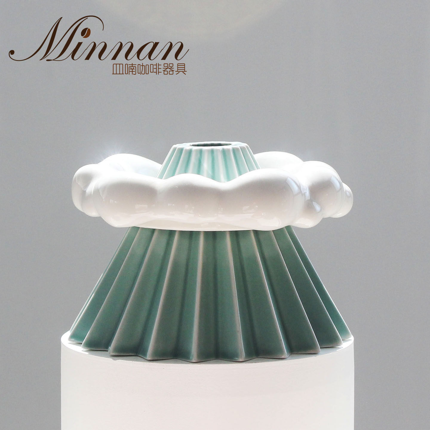 MINNAN皿喃陶瓷创意岚山云栖折纸滤杯白云滤托手冲咖啡过滤器具图片