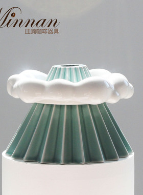 MINNAN皿喃陶瓷创意岚山云栖折纸滤杯白云滤托手冲咖啡过滤器具