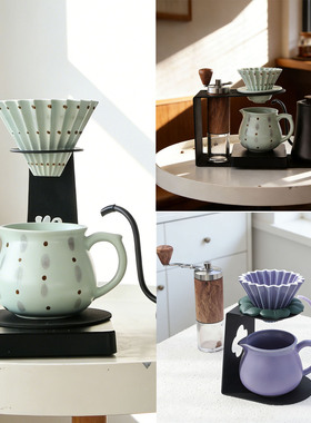 MINNAN皿喃原创设计手冲咖啡支架V60折纸滤杯分享壶套装铁艺支架