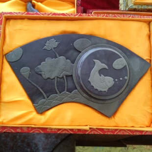 扇面扇形砚台 易州砚台易水砚台文房四宝收藏送人礼品摆件墨宝