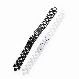 适配小香J12陶瓷黑色白色男女款六针大小号34mm陶瓷表带适用宾格