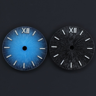 渐变蓝放射纹字面28.5mm适用NH35机芯改精工表盘夜光NH36手表配件