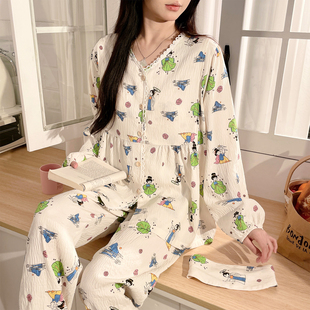 孕妇薄款 春夏季 带胸垫月子服云朵棉喂奶产后睡衣哺乳待产家居服秋