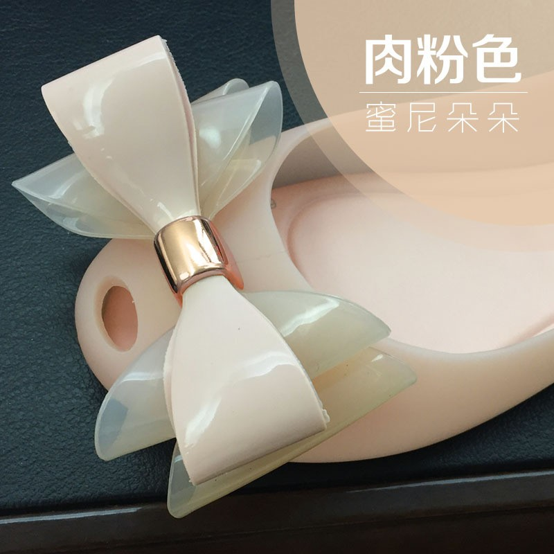 梅丽莎鞋花高仿成人蝴蝶结鞋花果冻鞋钉扣配件金属鞋面花头凉鞋花