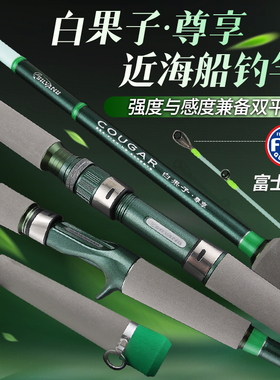 白果子尊享泛用船钓竿20-80号实心夜光竿稍富士顶环皇姑鲈鱼刀鲅