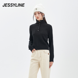 杰茜莱高领套头针织毛衫 jessyline冬季 女装 344204371 专柜新款 女