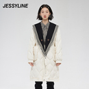 米白色中长款 收腰羽绒服女外套潮 杰茜莱时尚 2折特卖款 jessyline