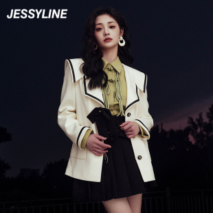 杰茜莱白色外套 jessyline气质穿搭春秋款 周洁琼同款 2折特卖款