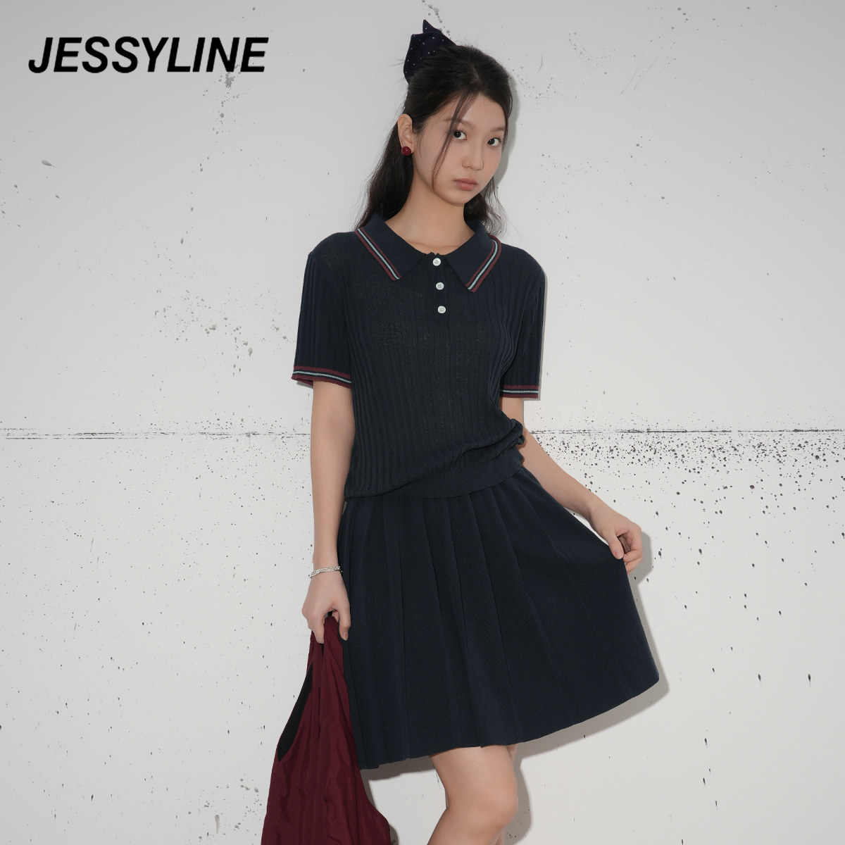 jessyline2026夏季新款 杰茜莱上衣半身裙两件穿搭时尚小个子套装