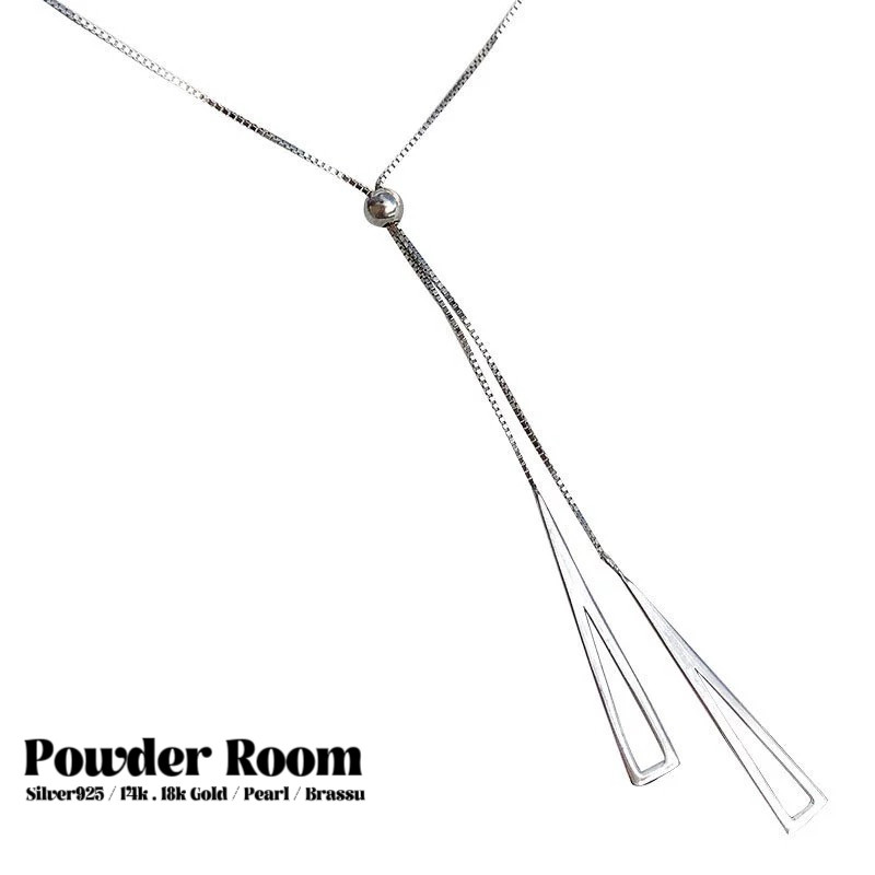 Powder Room·S925纯银项链｜几何风铃流苏项链锁骨链