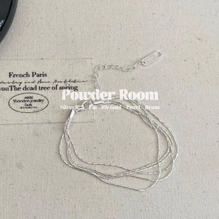 Powder Room纯银手链 | S925 骨节链 清冷风多层手链手串