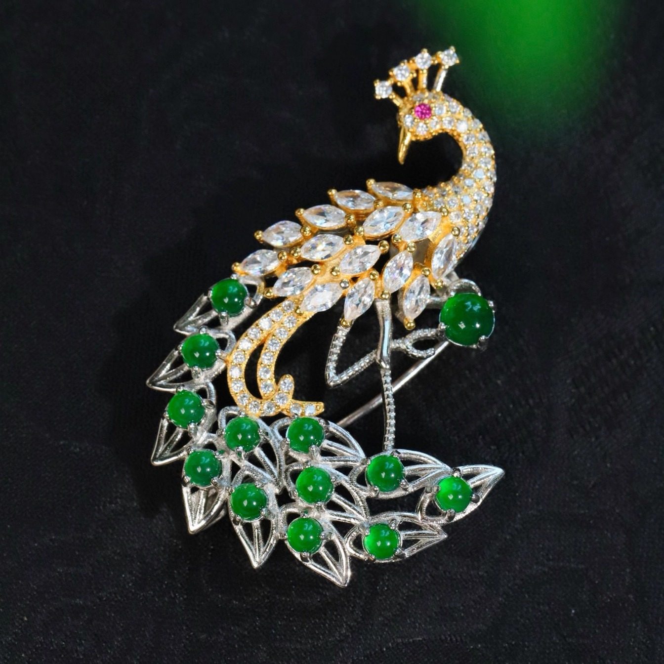925纯银天然翡翠胸针 高档轻奢配饰 配检测证书,珠宝/钻石/翡翠,其他,淘宝优惠券,粉丝福利购,淘宝优惠卷