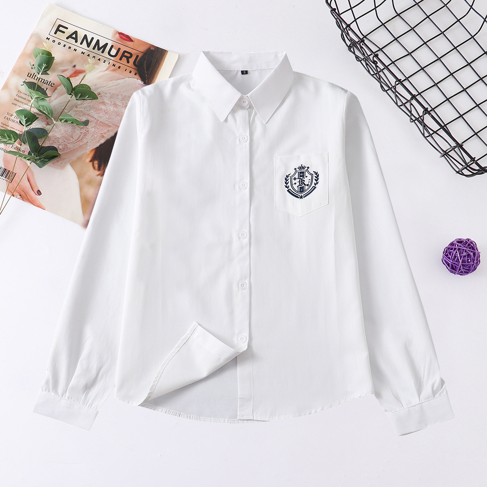 日系原创刺绣衬衫短袖学院jk制服