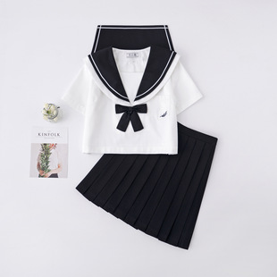 星枝正统JK制服裙双层领日本校服女水手服日系软妹中间服花遇套装