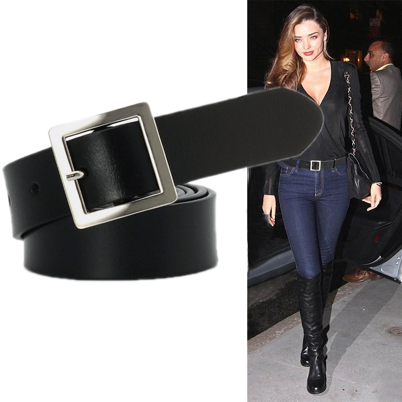 复古潮流时尚个性方扣黑色皮带