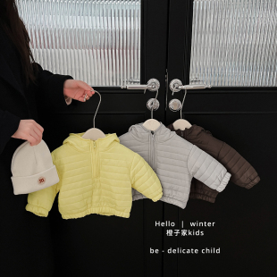 女宝宝冬款 夹棉连帽棉服男童洋气加厚保暖外套婴幼儿百搭棉衣 韩版